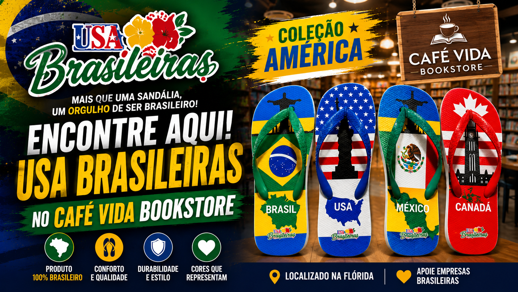 USA Brasileiras no café Vida Bookstore